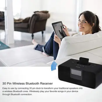 30Pin Bluetooth 5.0 Dock Receptor Estéreo Inalámbrico Adaptador de Audio de Bose Sounddock Serie II 10 Sistema de Música Digital Portátil