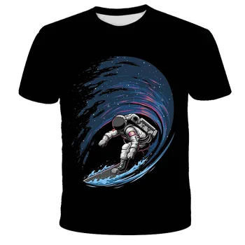 2021 Nuevos Niños T-shirt Los Astronautas del Espacio Infantil de la Camisa de Niña de Corta Camisetas de los Niños Ropa de Bebé Niños Tops Adolescentes Tee