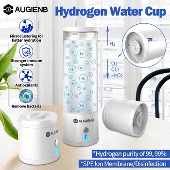 AUGIENB WH02 SPE/PEM Inteligente de Hidrógeno Rica Taza de la Botella de Agua del Ionizador del Fabricante del Generador Alcalina de la Energía de la Copa Saludable Anti-Envejecimiento de Regalo