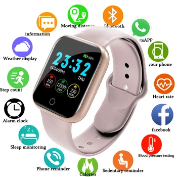 Hollvada Reloj Inteligente de la Frecuencia Cardíaca de la Aptitud del Deporte Smartwatch de los Hombres de las Mujeres de las señoras de Whatsapp Para IOS, Android relogio del reloj inteligente