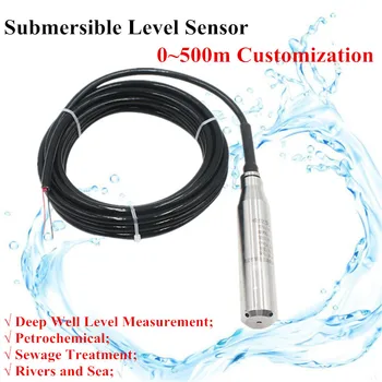 0-10V DC de Salida de la Presión Hidrostática del Sensor de Nivel de Agua de Nivel de Líquidos Transmisor Sensor Sumergible 1m 2m 3m 4m 5m Gama