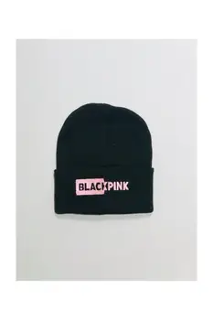 Blackpink Kpop Gorro para Mujer Gorro de Invierno para Niñas Estilo Negro Rosa Boinas de color Rosa en el Interior de Negro