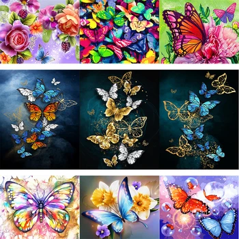 AMTMBS Aceite de BRICOLAJE Pintura Por Números de Mariposa Animales de Arte Moderno de la Pared de la Lona de Pintura Acrílica Pintura Por Números de las Decoraciones caseras