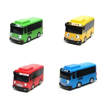 4pcs/pack de dibujos animados Mini TAYO Bus Taxi de Vuelta a los Niños Juguetes Educativos de Pequeño Autobús de corea Anime Modelo de los Autobuses para que los Niños los Regalos de Navidad