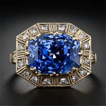 2020 de la Vendimia anillo de la plata Esterlina 925 de Zafiro Diamante de Compromiso de la Boda Banda de Anillos para las mujeres de los hombres del Dedo del Partido de la Joyería