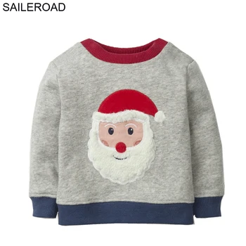 SAILEROAD niños Suéteres de Navidad 2020 Ropa de Santa Claus Apliques Festival de Niños Sudadera con capucha Ropa para los Niños Regalo de Disfraces