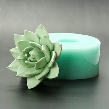 Gel de sílice 3D moldes de plantas Suculentas de silicona jabón molde hecho a mano de la vela de aroma de moldes Artesanales de resina moldes de arcilla HC0036