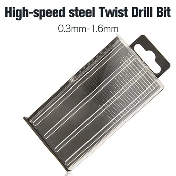 HOEN 20Pcs/set 0.3 mm-1.6 mm HSS Micro Twist Drill Bits Ajustar la Potencia de las Herramientas de Modelo de Oficio Con el Caso de las Piezas de Reparación Mini de Acero de Alta Velocidad