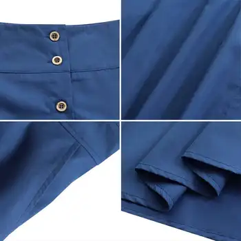 La moda de Otoño Maxi Faldas 2021 ZANZEA las Mujeres del Botón Vestido Casual de Cintura Alta Largos Vestidos Femeninos Sólido Túnica Más el Tamaño 5XL
