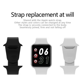 44mm de Pulsera de Reloj Inteligente 1:1 Actualizado de Carga Inalámbrica Smartwatch de 44 mm de la Serie 4 Actualizado para el Apple Watch IOS, Iphone, teléfono Android