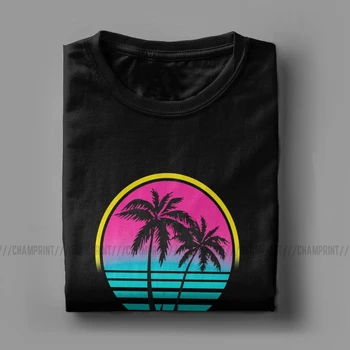 Divertido Miami Vice Camiseta De Los Hombres De Cuello Redondo De Algodón Camisetas De Vaporwave De Manga Corta Camisetas De La Nueva Llegada Tops