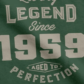 Leyenda Viva Desde 1959 Cumpleaños Camiseta Aniversario Del Nacimiento De Presentar La Camiseta De La Vendimia De Los Hombres Gris Ropa Vintage De Algodón Puro Camisetas