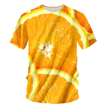 La moda de la Fruta Divertida camiseta de los Hombres de la Camiseta de la 6XL Piña Naranja Impresión de Harajuku Tops Camiseta Casual de Manga Corta de los Hombres en 3D de la Camiseta