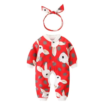 2019 recién nacido Bebé Niños Niñas Mameluco de Animales de Manga Larga Primavera Otoño Invierno de Algodón Bebé Niño Mono Pijama de Trajes de Ropa