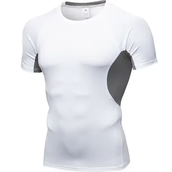 De secado rápido camiseta de los Hombres de Crossfit, Gimnasio Masculino de Licra ropa Deportiva de Compresión de la Aptitud de la Camisa Superior de la Ejecución de Jersey de Ropa Deportiva