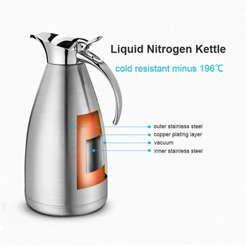 Profesional de nitrógeno líquido hervidor olla depósito de 1,5 L 2L resistente al frío para menos 196 grados