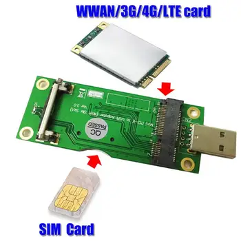 De alta Calidad Mini Wireless PCI-E Tarjeta de la Ranura de Adaptador USB con SIM de 8 pines para WWAN/LTE Módulo