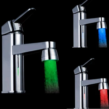 Sensor de temperatura 3 Colores de Cocina cuarto de baño de ahorro de Agua, cabezas de ducha del Grifo Grifo de RGB Resplandor de Luz del LED cabezal de ducha Cuadrado de la marca nueva