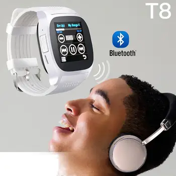 T8 Bluetooth Reloj Inteligente Con Cámara de Facebook Whatsapp Soporte SIM TF Tarjeta de Llamada de Deportes Smartwatch Para Android Teléfono PK P18 DZ09