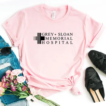 Grey Sloan Memorial Hospital de las Mujeres camiseta Casual de Algodón Hipster Funny t-shirt Regalos Para Dama Yong Chica Top Tee de Nave de la Gota ZY-278