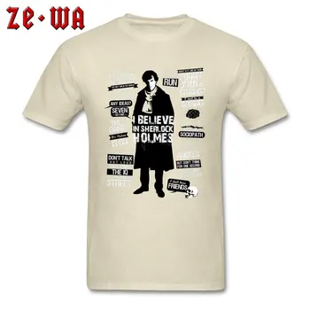 Sherlock Holmes Camiseta de los Hombres de Algodón de la Camiseta de la Detective Citas camiseta de la Roja, John Watson Baker Street 221B de Estilo de Inglaterra Tops Camisetas