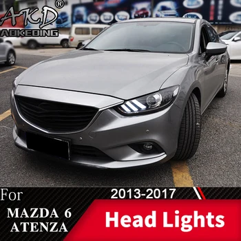 La cabeza de la Lámpara Para Coche Mazda 6 Atenza 2013-2017 Mustang Faros de Niebla Luz de Día Luz de marcha DRL H7 LED Bi Xenon Bombilla de Accesorios para Automóviles