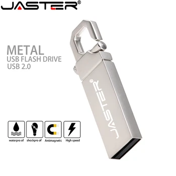 JASTER de Metal llavero USB flash drive Personalizada logotipo de pen drive 8GB 16GB 32GB 64GB 128GB USB 2.0 de escalada botón de mosquetón