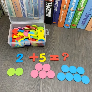 JaheerToy Matemáticas Juguetes para que los Niños cuenten Circular Montessori en la Educación Temprana de Madera de Matemáticas de Juguete para los Niños Niño Niña Color