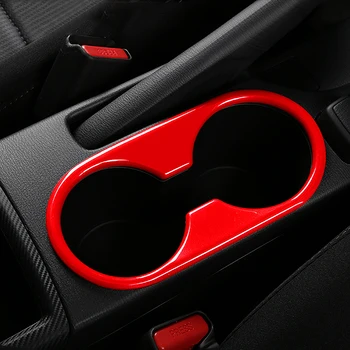 ABS Rojo/de Fibra de Carbono de Taza de Agua Cubierta de Recorte de Coche de Estilo Accesorios Para 2016 2017 2018 Mazda 2 Demio DL Sedán DJ Hatchback