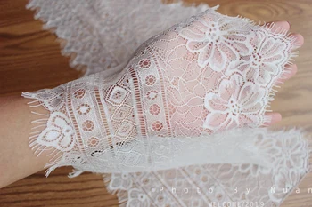 22CM de encaje francés de las pestañas de la tela de encaje ropa accesorios DIY falda de Costura de Prendas de Cinta hecha a Mano de Material