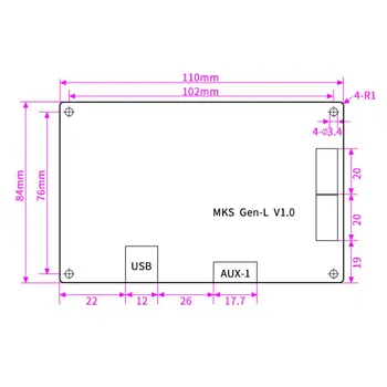 MKS GEN L V1.0 Tablero Controlador de la Impresora 3D de la Junta de la Placa madre Placa base Compatible con Rampas y marlin para 4988/DRV8825/TMC2100 Conductor