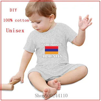 Las Niñas de bebé de la Ropa Orgullosos de ser armenia Armenia Bandera de la Moda de Bebé Ropa de Niños del Bebé de Manga Corta Bebé Mono Roupas de bebe