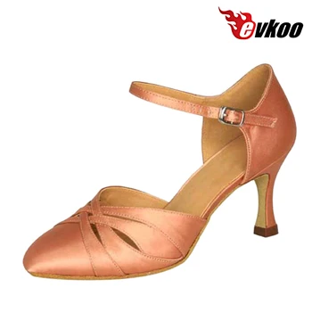 Evkoodance Cómodo de Cinco Colores Zapatos De Baile de Mujer Cerca de Toe Moderno Baile de Salón Zapatos de Tacón de 7cm Evkoo-034