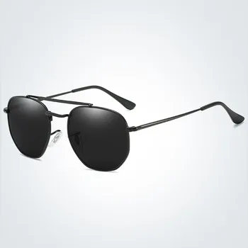 Diseño de la marca de Gafas de sol Polarizadas de los Hombres de Metal Plaza de Conducción Gafas de Sol de las Mujeres de Recubrimiento de las Gafas de sol UV400 Tonos Oculos de sol
