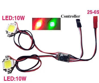 2-6S LED Dual Noche de Navegación Rojo+Verde Doble/Single Flash Estroboscópico de la Cabeza de la Lámpara W/ Controlador de f RC Aviones de la Carrera de drones
