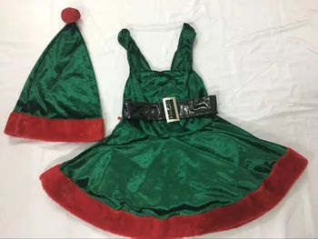 De Lujo Sexy Verde Elfo De Santa Claus Trajes De Las Mujeres Adultas De Navidad De Disfraces, Disfraces De Navidad De Fiesta Traje De Cosplay