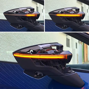LED Dinámico de la Señal de Giro Intermitente Secuencial Espejo del Lado del Indicador de Luz Para SEAT Leon III Mk3 5F 13-18 Ibiza KJ Mk5 V Arona 17-18