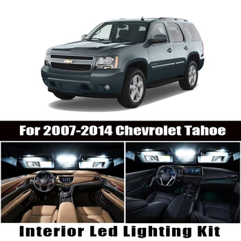 Para Chevrolet Tahoe 2007-2010 2011 2013 14 Bombillas LED Blanco Coche Luz Interior Kit de Ajuste de Mapa de la Cúpula del Tronco de la Carga de la Licencia de la Lámpara