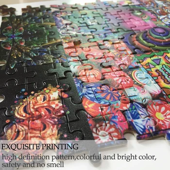 MOMEMO Pintado León de Arte de Rompecabezas de 1000 Piezas de Madera de 50*75 cm de Rompecabezas de Decoración para el Hogar Juegos de Puzzle Puzzles Adultos Juguetes de los Niños Regalos