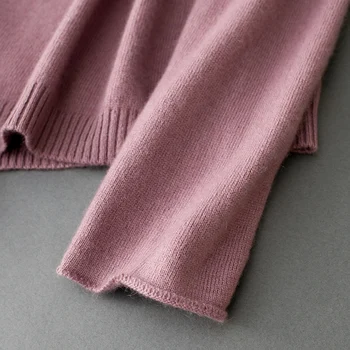 6Colors de la Venta Caliente de las Mujeres Puentes de Manga Larga Puro Cashmere Tejido de punto Suéteres Mujeres del O-cuello Estándar 