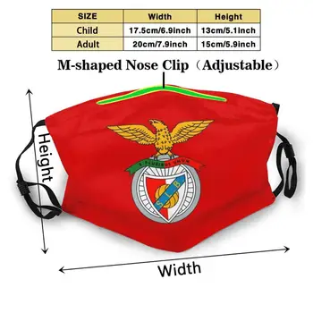 El Sl Benfica Reutilizables De La Máscara De La Cara, Ajustable Lavable Reemplazable De La Moda Fase Máscaras Vermelhos Emblema Campeonato De Muchos A Uno