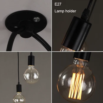 LED Moderna Iluminación de la lámpara de Araña Lámparas de Techo Vintage Retro Industrial de la Lámpara de la Sala de estar del Dormitorio de BRICOLAJE Regulable E27