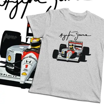 Para el Hombre de la Camiseta de Ayrton Senna Algodón, Impresión de Gráficos O-cuello de Hip Hop Camiseta