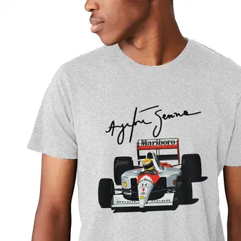 Para el Hombre de la Camiseta de Ayrton Senna Algodón, Impresión de Gráficos O-cuello de Hip Hop Camiseta