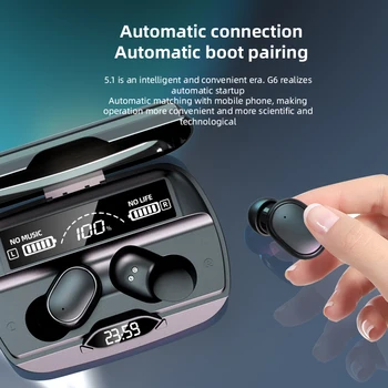 G6 TWS Auriculares Inalámbricos Bluetooth Auriculares con los Deportes de la prenda Impermeable Auriculares Carga de Caso Para Huawei Xionmi Todos los Teléfonos Inteligentes