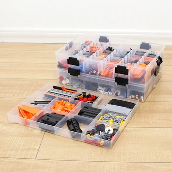 Multi-capa en capas de Bloques de Construcción de Juguetes Lego de Gran Capacidad de la Mano de los Niños de caja de Almacenamiento de Plástico Transparente Organizador Caja Dispensadora