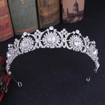 SLBRIDAL Cristal Claro de diamantes de Imitación Tiara de la Boda de la Diadema de Novia de la Reina, la Princesa de Concurso, de la Corona de Damas de honor de las Mujeres de la Joyería
