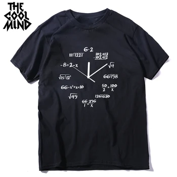 COOLMIND algodón creativo reloj de impresión divertida camiseta de los hombres casual o-cuello de los hombres de la camiseta de verano fresco t-shirt para hombre camisetas