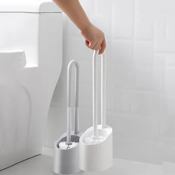 ONEUP Baño Magnética de Limpieza Cepillo de Plástico de los PP de Baño Accesorios de Hogar de Mango Largo Cuarto de baño con Ducha Portátil Cepillo de Retrete