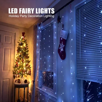3M de Navidad LED Cadena de luces Luces Intermitentes de Control Remoto USB de Año Nuevo Guirnalda Decoración navideña Para el Hogar Ventana del Dormitorio